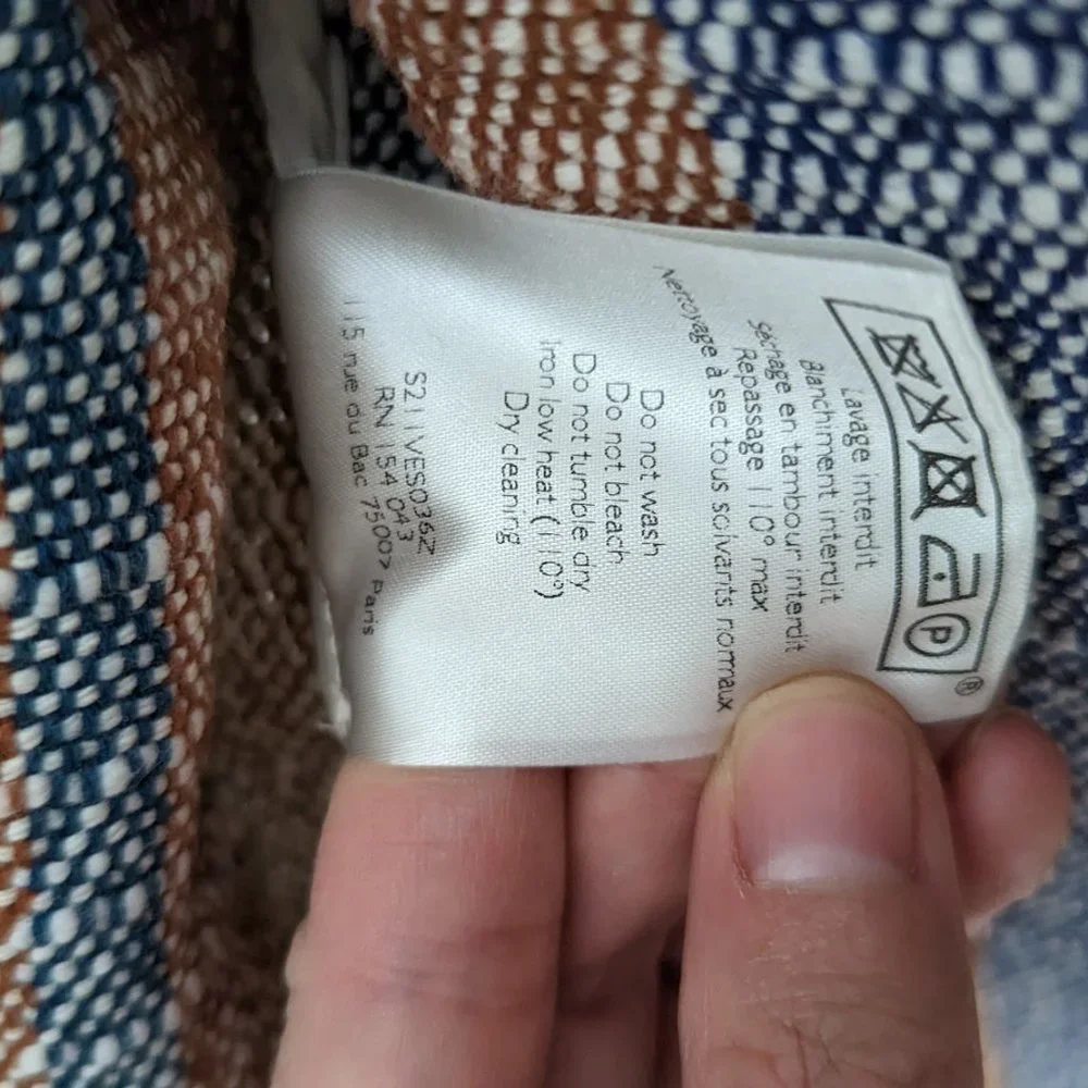Sezane, Karena Jacket - Blue Brown Jacquard - Picture 11 of 11